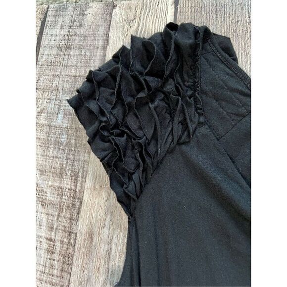 Signature by Sangria Black Surplice Ruffled Sleeves Wrap Dress sz MEDIUM NWT - Picture 5 of 10